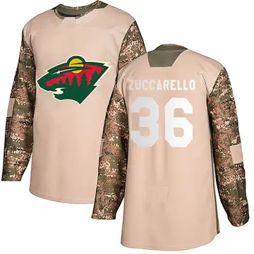 Men's Mats Zuccarello Minnesota Wild ＃36 Authentic Camo Veterans Day Practice Jersey