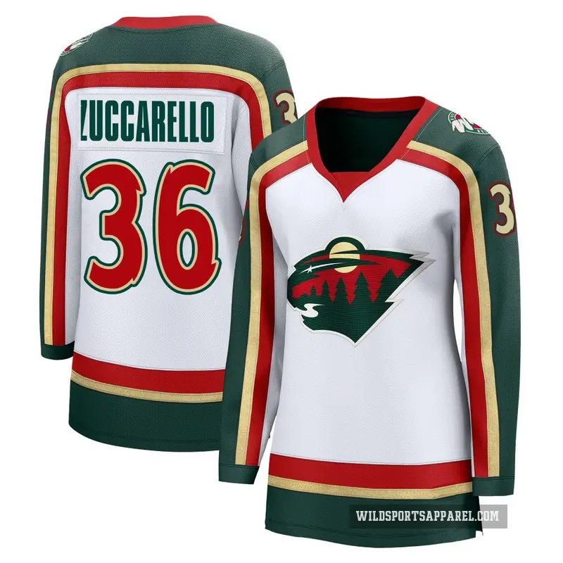 Women's Mats Zuccarello Minnesota Wild ＃36 Breakaway White 25th Anniversary Jersey